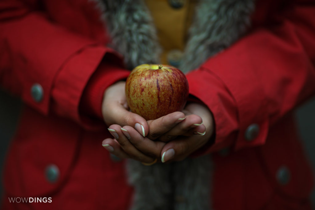 the bride holding a apple in himachal