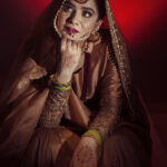 gorgeous muslim bride fine art editorial photoshoot in a delhi wedding