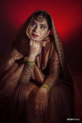 gorgeous muslim bride fine art editorial photoshoot in a delhi wedding