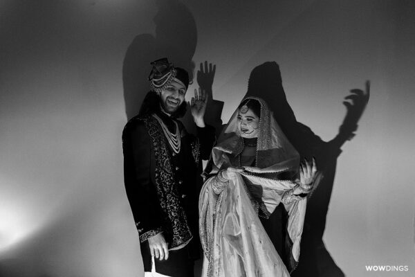 Muslim wedding fun couple portrait in delhi