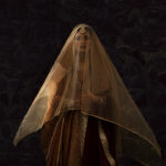 Gorgeous muslim bride fine art editorial portrait under veil at a delhi wedding