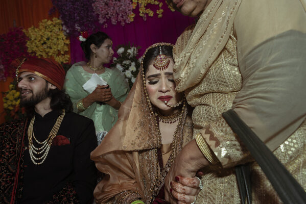 Muslim Bride Crying during Vidaal rukhsati at a wedding in delhi