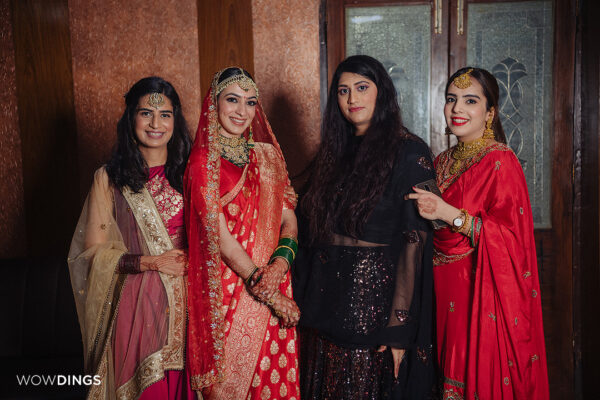 bride with his friends