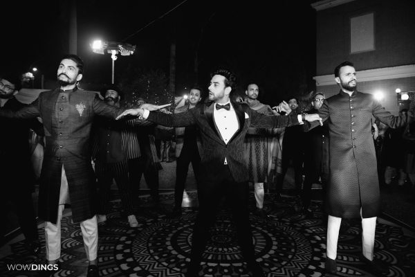 Dance fun Muslim Sangeet/ Cocktail Event black and white
