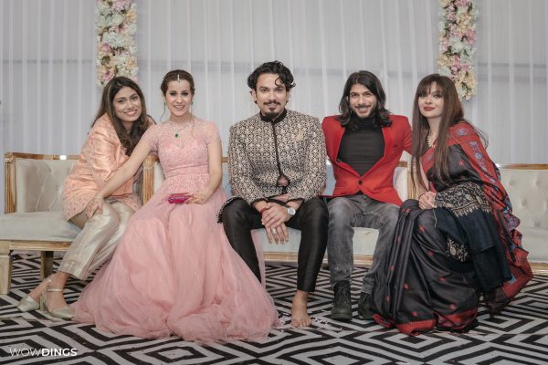 Bollywood Star Sarah Hashmi with her friends at her wedding reception with Mrinalini Sharma