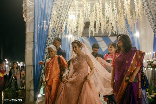Bridal entry of Sarah Hashmi with her mother Kausar Wizarat Hashmi and sister Sania Hashmi at her wedding