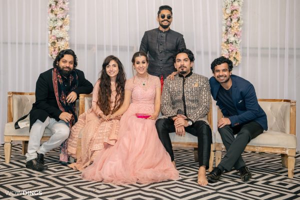 Sarah Hashmi with her friends at her wedding reception