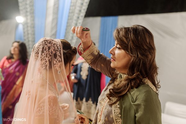 Sarah Hashmi with actor Divya Seth at her wedding in Delhi