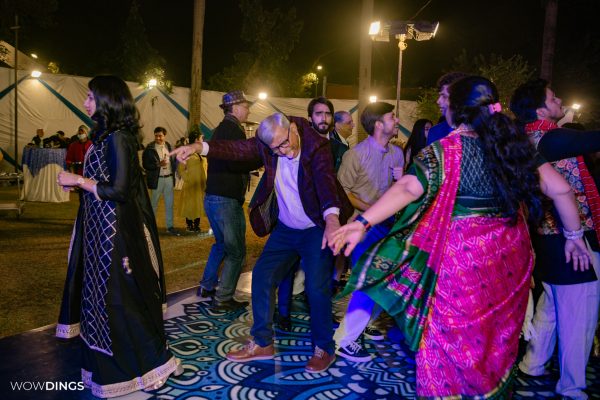 Guests dancing at actress Sarah Hashmi Sangeet/ Cocktail Event wedding
