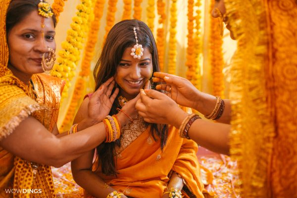 haldi ritual in the hindu wedding in lucknow