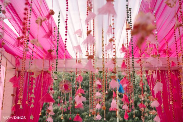 wedding decor in pink color