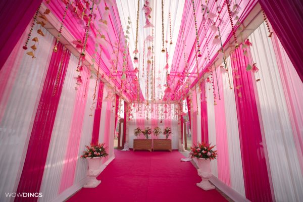 wedding decor in pink color indian wedding