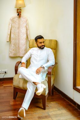 Beautiful Groom Portrait at an indian wedding ceremony candid photography