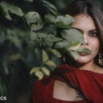 Girl wearing red with green combination creative shoot