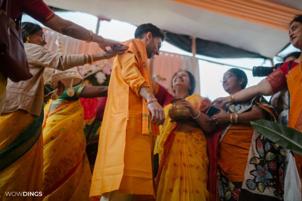 haldi ceremony , Cross culture wedding photography in kolkata by wowdings