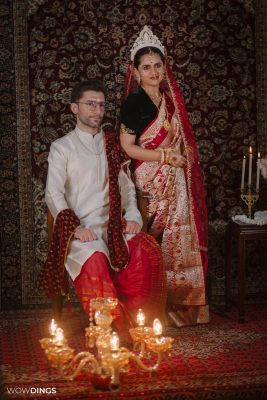 Bengali Bride and Italian groom, Cross culture wedding photography in kolkata by wowdings
