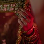 muslim bride in traditional Islamic attire
