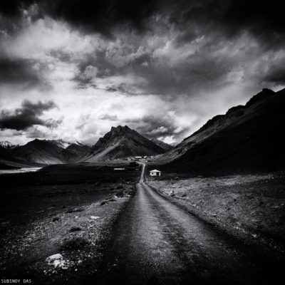 Black and white travel photography of Ladakh