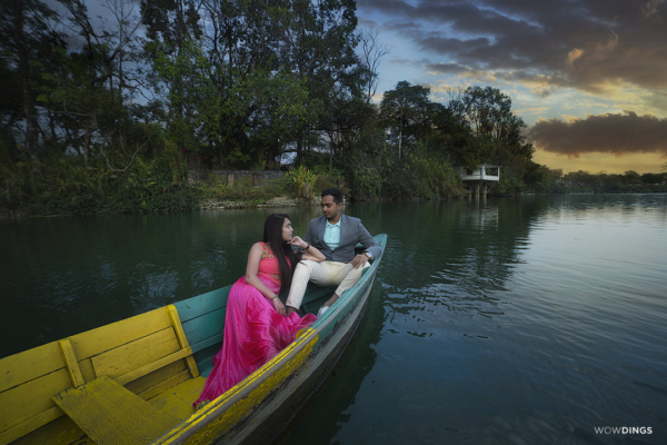 couple enjoying boat riding at phewa lake