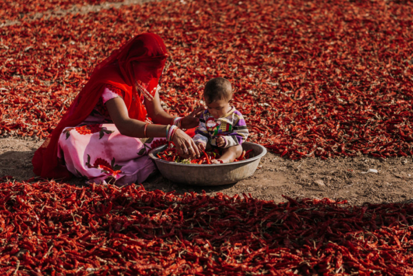Mother and child photography of india