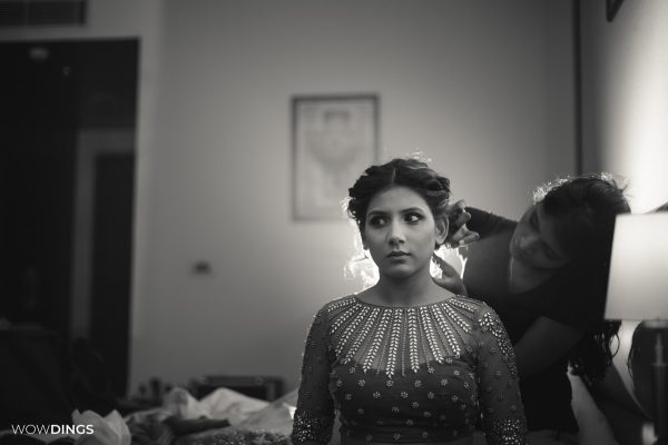 Yadav bride getting ready before wedding