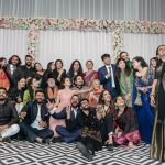 Actress Sarah Hashmi with her friends and family at her wedding reception