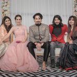 Bollywood Star Sarah Hashmi with her friends at her wedding reception with Mrinalini Sharma