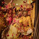 phoolon wali flower haldi fun ceremony tel baan manjha indian wedding rituals candid photography delhi