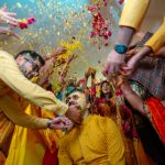 phoolon wali haldi ceremony tel baan manjha indian wedding rituals candid photography delhi