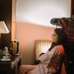 Bride getting ready for wedding in india candid photography