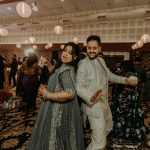 couple dancing in indian wedding in delhi candid photography