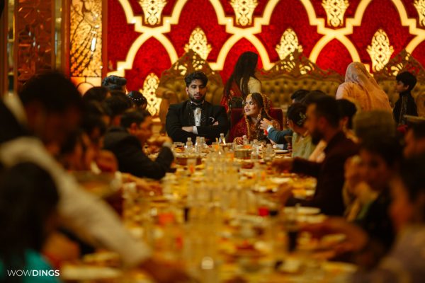 Muslim father in a wedding dinner