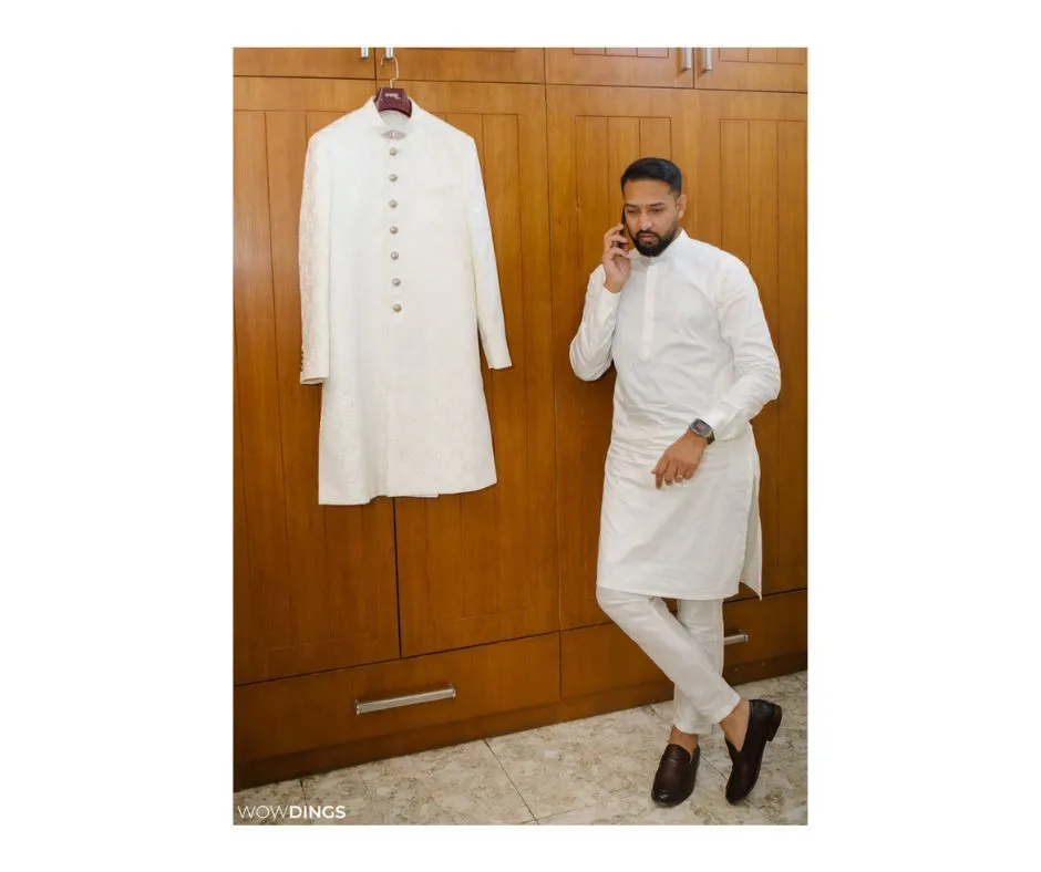 Nikaah: a muslim wedding photography blog 12 A muslim groom preparing for his nikaah ceremony , in white sherwani.